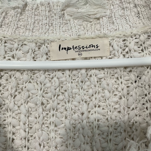 Distressed Sweater Cream Size M/L - Picture 3 of 4